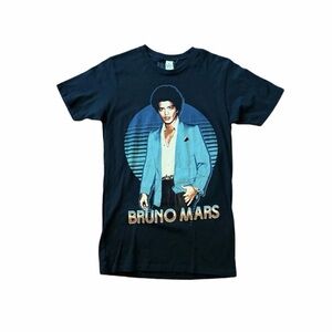 Bruno Mars Black Graphic Tee - Retro Portrait Crewneck